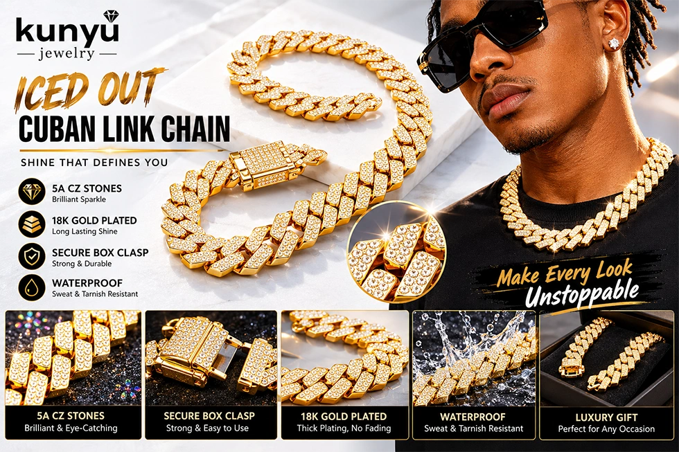 Iced Gold Cuban Chain