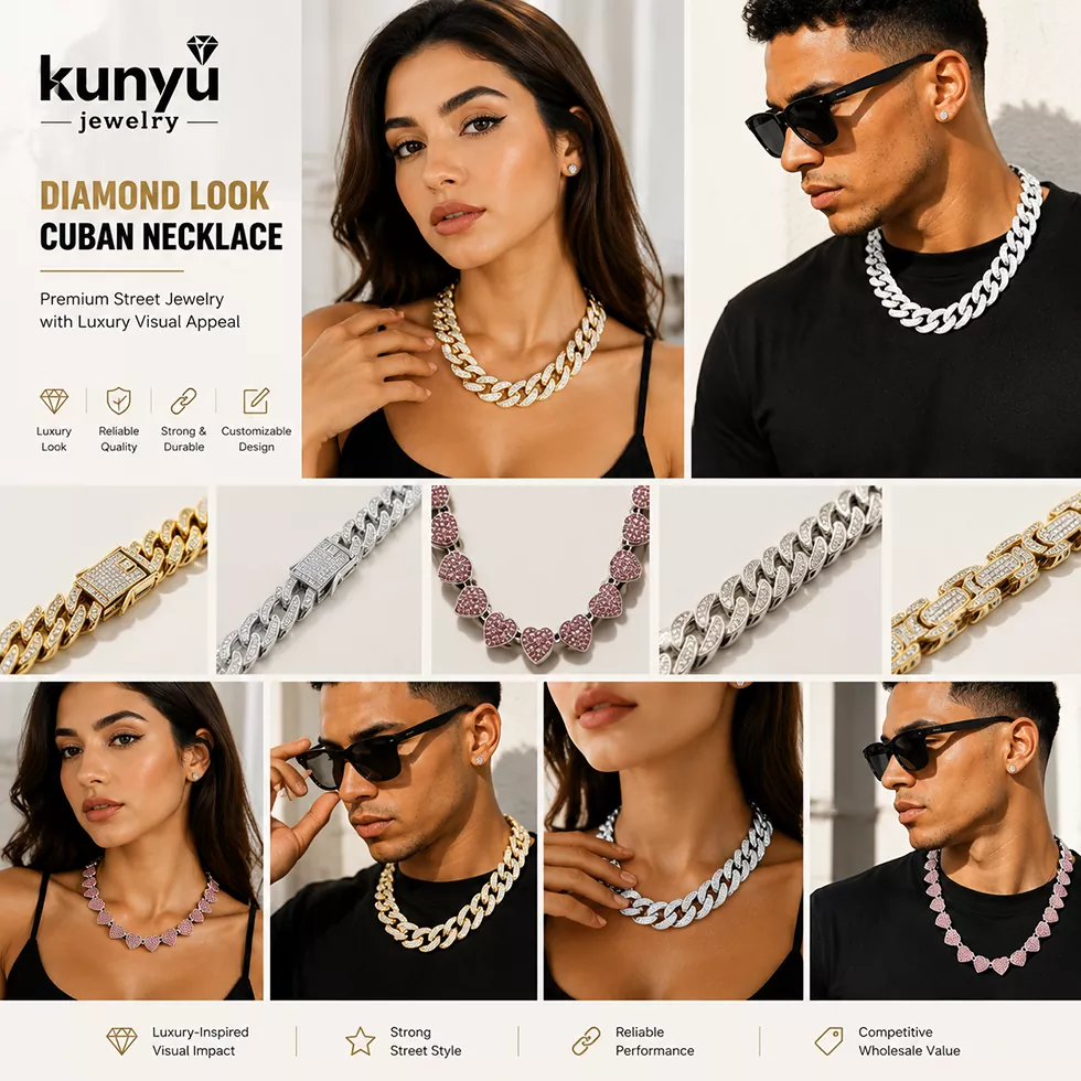 Diamond Look Cuban Necklace