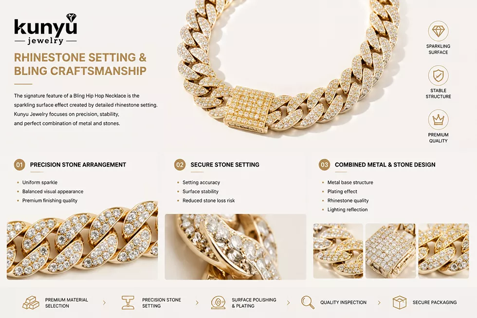 Diamond Look Cuban Necklace